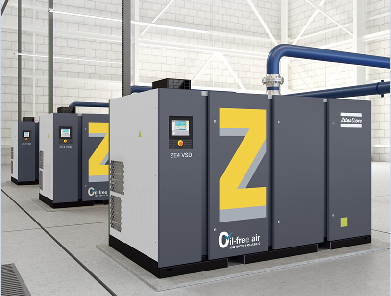 ZE和ZA(VSD)低壓無油螺桿式壓縮機